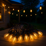 KKF Solar Powered 6.5M Flame Effect String Lights with Meteor Shower Flicker & IP44 Weather Resistance