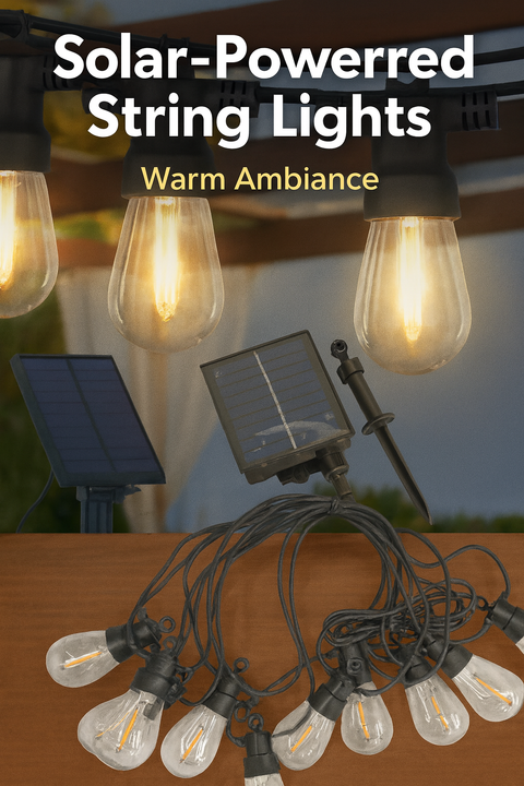 KKF Solar Powered 6.5M Flame Effect String Lights with Meteor Shower Flicker & IP44 Weather Resistance
