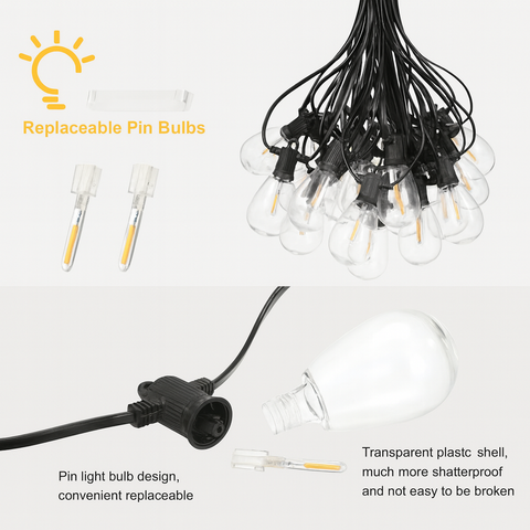 KKF Solar Powered 6.5M Flame Effect String Lights with Meteor Shower Flicker & IP44 Weather Resistance