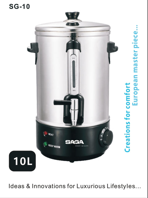 Saga 10L Water Boiler with Level Indicator & Overheat Protection - SG-10