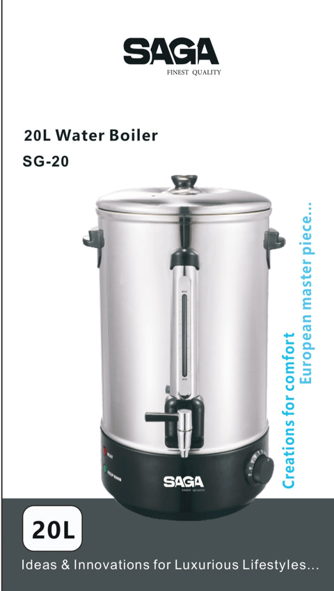 Saga 20L Water Boiler with Level Indicator & Overheat Protection - SG-20