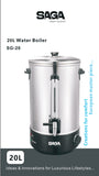 Saga 20L Water Boiler with Level Indicator & Overheat Protection - SG-20