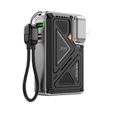 WiWU Knight Series 10,000 mAh Power Bank – 35W with Integrated CN+UK+EU Plug, Black
