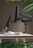 GAMEON GO-2045 Pole-Mounted Gas Spring Dual Monitor Arm, Stand And Mount For Gaming And Office Use, 17" - 32", Each Arm Up To 9 KG - Black