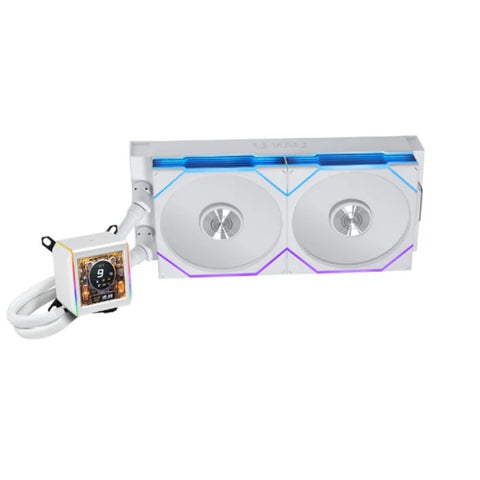 LIAN LI GALAHAD II LCD 280mm Liquid CPU Cooler with TL 140 Wireless Fans - White
