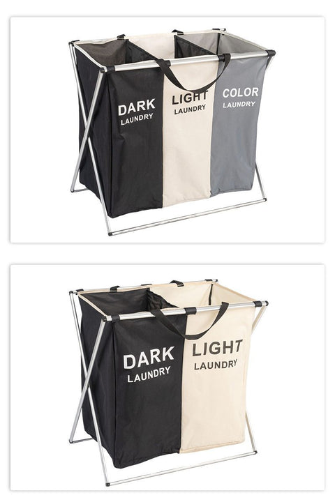 2-Bag Laundry Sorter Folding Basket