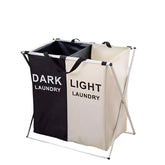 2-Bag Laundry Sorter Folding Basket