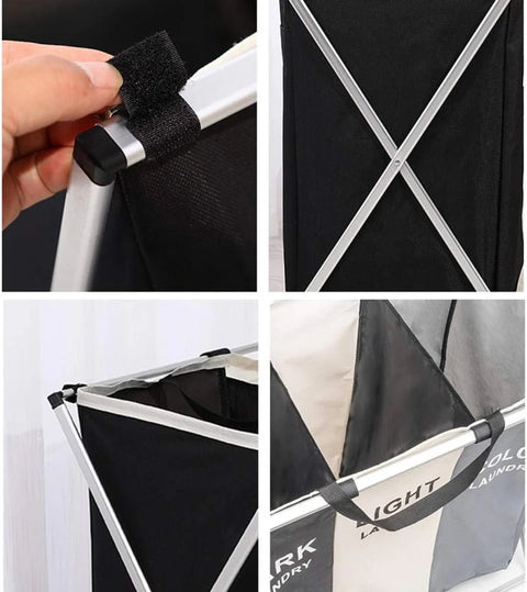 Sky Key Two-Grid Laundry Baskets Large Capacity Foldable Laundry