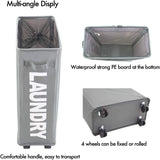 Foldable Rolling Laundry Basket with Stand