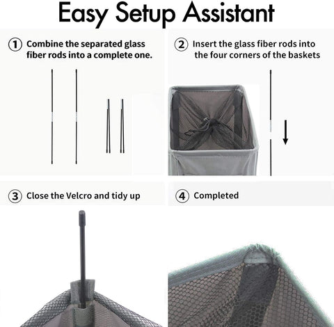 Foldable Rolling Laundry Basket with Stand