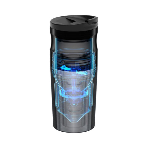 LePresso Portable Mug Burr Grinder Coffee Maker - Silver