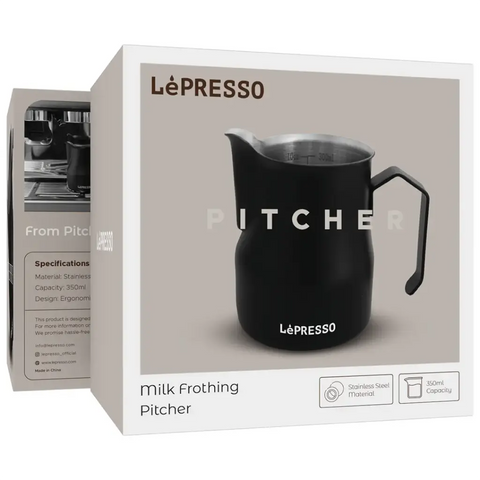 إبريق خفق الحليب من Lepresso - أسود