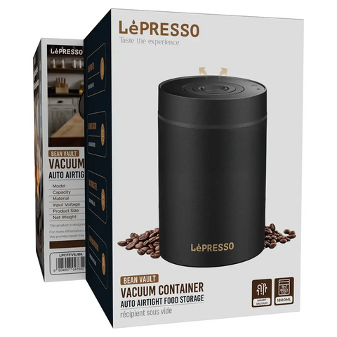LePresso Vacuum Container Auto Airtight Food Storage-Black