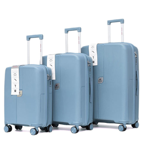 American Luggage ABS Trolley Hard Luggage Set of 3 (20,24,28 Inch) - Light Blue