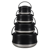 Lotus Mist Stainless Steel 4-Piece Black Insulated Hot Pot Set (2.5L, 4.5L, 6.5L, 10.5L)