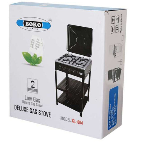 Boko Deluxe 4 Burner Propane Gas Stove with Auto Ignition & Detachable Legs