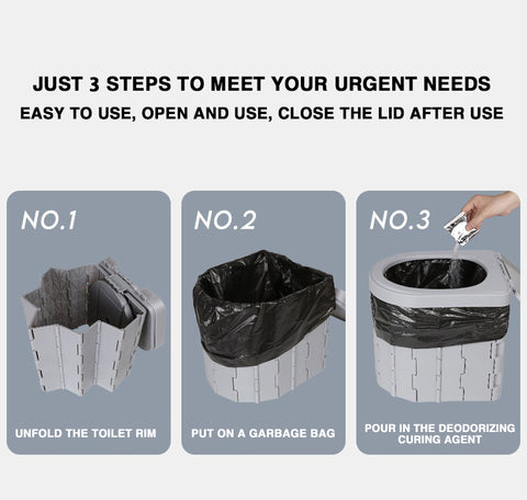 Portable Foldable Toilet Bucket & Trash Can for Outdoor & Camping