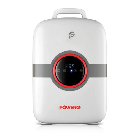 ثلاجة PoweroPlus صغيرة بسعة 22L ونظام تبريد ثنائي النواة CNC K22-2 - رمادي