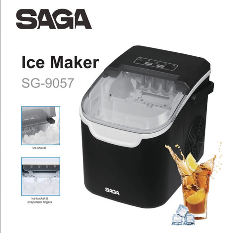 Saga Ice Maker 12kg/Day with Dual Cube Size & Indicator Lights - SG-9057