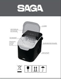 Saga Ice Maker 12kg/Day with Dual Cube Size & Indicator Lights - SG-9057