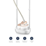 Free Angle Adjustable Poles Rotary Wheels + Multiple Attachments For Wrinkle & Sanitized Garment 2 L 1800 W MYGZ20D2W White