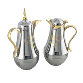 Vaccum Flask Set - 1L + 1L - Nickel/Gold