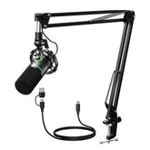 Maonocaster PD200 XS USB/XLR Dynamic Microphone Set with Boom Arm - Black