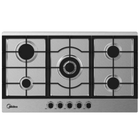 Midea, Built-In Gas Hob 90cm, 5 Burners, Stainless Steel (90GSQ005)
