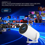 Mini Portable HD Smart Projector with Dual-Band WiFi, Auto Keystone Correction, Remote Control & Up to 130" Display