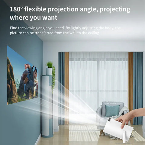 Mini Portable HD Smart Projector with Dual-Band WiFi, Auto Keystone Correction, Remote Control & Up to 130" Display