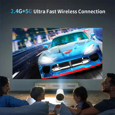 Mini Portable HD Smart Projector with Dual-Band WiFi, Auto Keystone Correction, Remote Control & Up to 130" Display