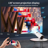 Mini Portable HD Smart Projector with Dual-Band WiFi, Auto Keystone Correction, Remote Control & Up to 130" Display