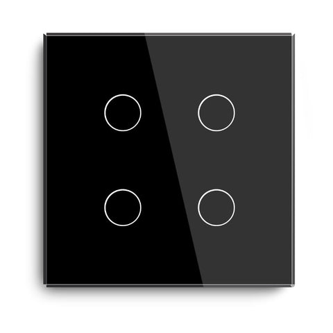 Gopeta, 4-Gang Smart Wi-Fi Touch Switch 600W with Glass Panel