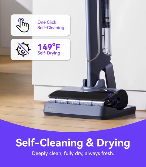 Narwal S20 Pro Cordless Vacuum Mop - 20000Pa Suction, 20N Pressure, 60 Min Runtime, 790ml Tank