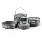 Naturehike Wild Trekkin Aluminium Alloy Pot Set - Dark Grey (4pcs)