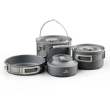 Naturehike Wild Trekkin Aluminium Alloy Pot Set - Dark Grey (4pcs)