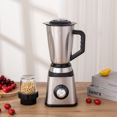 PURE 2-in-1 Stainless Steel Blender with Grinder Attachment – 1 L, 400 W