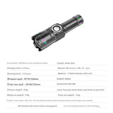 Multifunctional LED Emergency Flashlight with Built-in Bluetooth Speaker, 2000LM Bright Torch, 5400mAh Rechargeable Battery & Waterproof Design