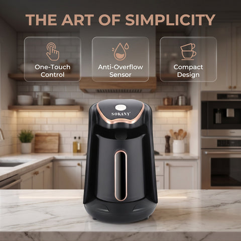 SOKANY Electric Turkish Coffee Maker 600W, 250ml - SK-04008