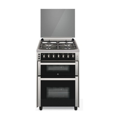 Midea Gas Cooker 60x60, 4 Burners, 2 Knobs, Silver