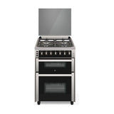 Midea Gas Cooker 60x60, 4 Burners, 2 Knobs, Silver