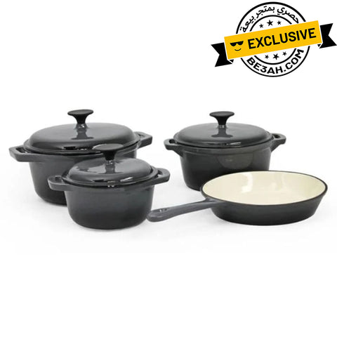 OSFE Cast Iron Cookware Set 7 PCS - Grey