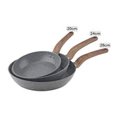 OSFE Premium 3-Piece Granite Non-Stick Fry Pan Set (20, 24, 28cm)