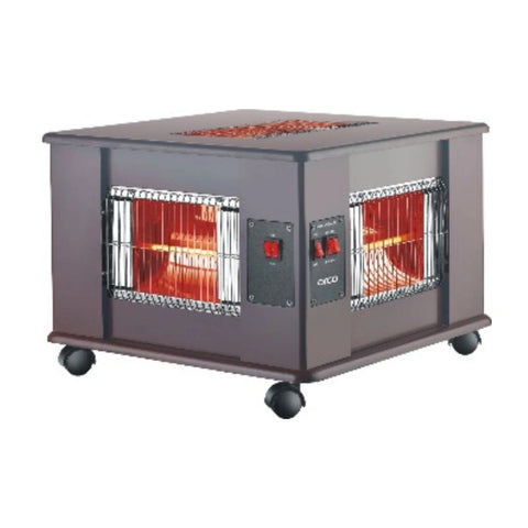 Orca Wooden Quartz Heater 2000W 5 face - Red