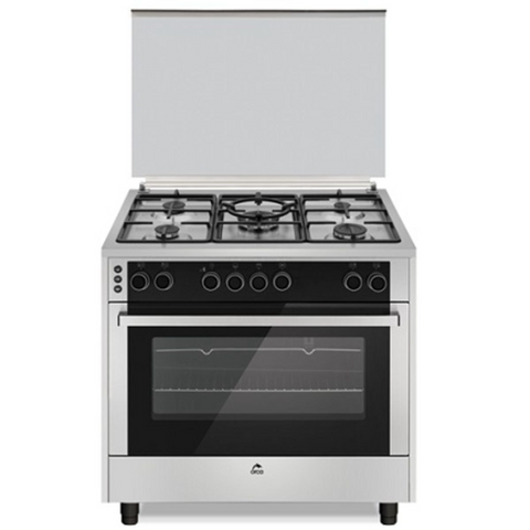 Orca, 5 Burner Full Safety Gas Cooker 90x60cm, Silver – OR-9060ODSPFS