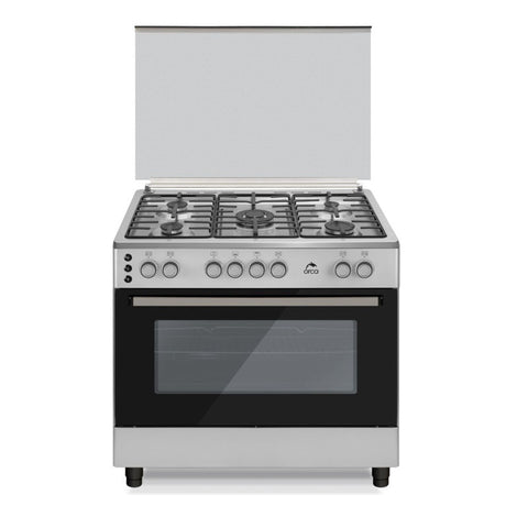 Orca, 5 Burner Maximum Safety Gas Cooker 90x60cm, Silver – OR-9060ODSMS