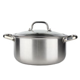 Osfe Home Cooking 316 High Quality 10-Piece Luxury Triply Stainless Steel Non Stick Cookware Set With Glass Lid (32-28-24-20 cm Pots and Pan 28 cm)
