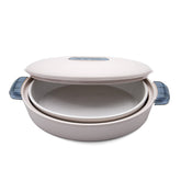 White/Pale Blue Colorado Oval Insulated Server - 2.8L
