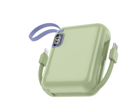 SIA PB302 10000mAh power bank with cable 38.5WH (Green)