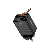 المشترك الكهربائي بورودو بأربعة مخارج AC وقدرة 65W و3000W - أسود